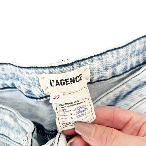 L'Agence High Line Distressed Skinny Jeans Raw Hem Sz 27 - Picture 2 of 6